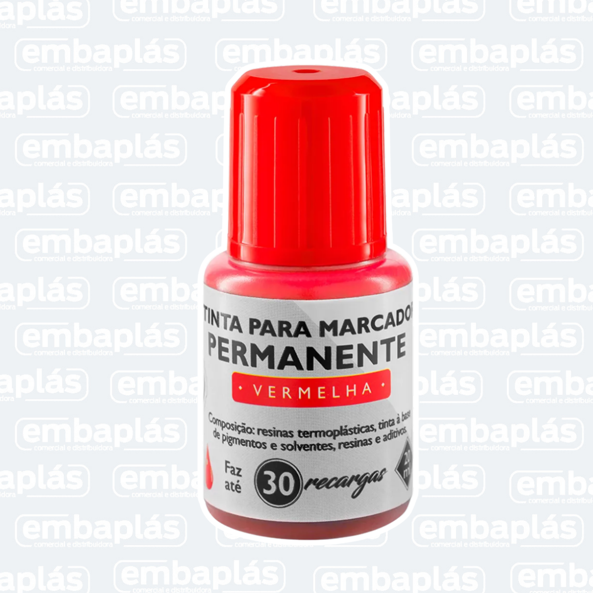 Tinta Para Marcador Permanente 20ml Vermelho - BRW