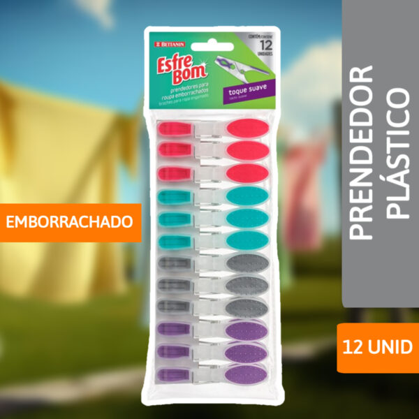 Prendedor Plástico Emborrachado C/ 12 Unidades - BETTANIN - Imagem 2