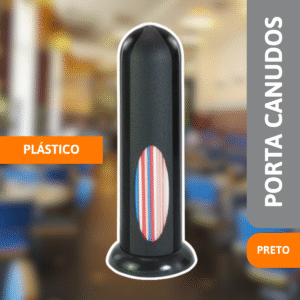 Porta Canudos Texturizado Preto - JSN