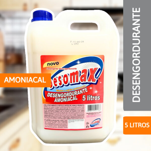 Desengordurante Aamoniacal 5L - DESOMAX - Imagem 2