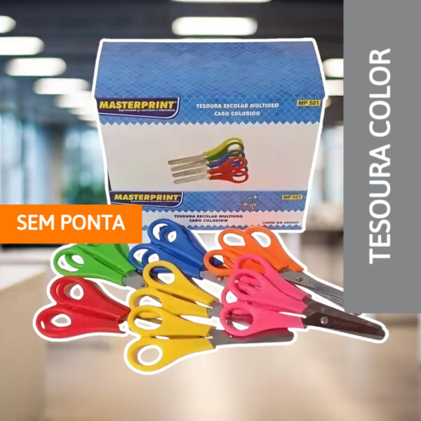 Tesoura Escolar Color - MASTERPRINT - Imagem 2