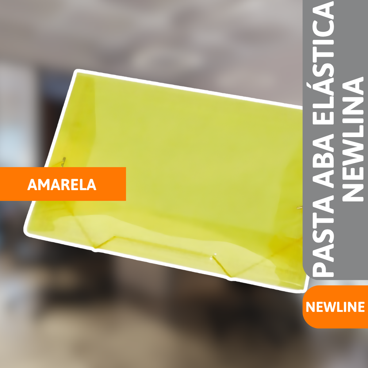 Pasta Aba Elástico Newline Oficio Amarela - ACP - Imagem 2