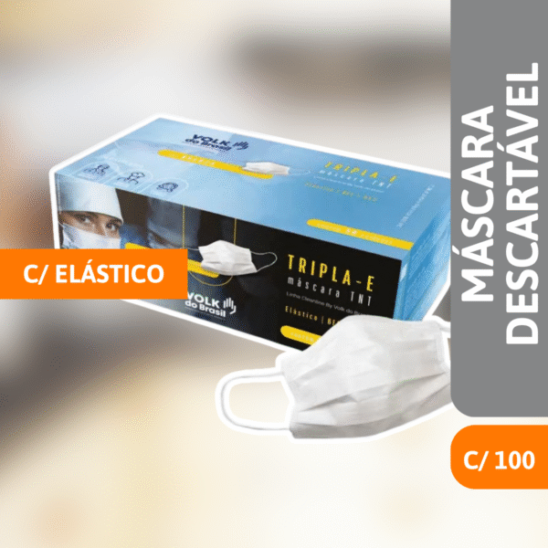 Máscara Descartável C/ Elástico C/ 100 Un - VOLK - Imagem 2