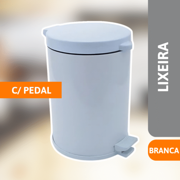 Lixeira Com Pedal 10,5 Litros Branca - VIEL - Imagem 2