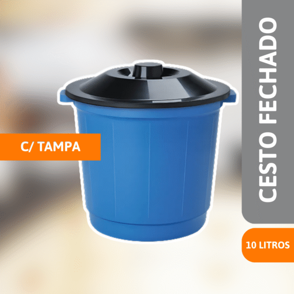 Cesto Fechado C/ Tampa 10 Litros CF10 - ARQPLAST - Imagem 2