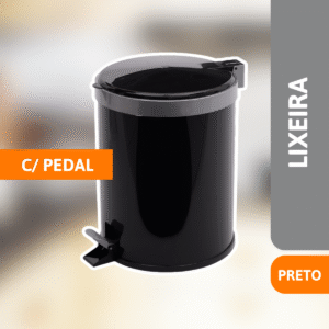 Lixeira Com Pedal 12 Litros Preto - VIEL