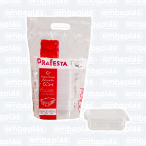Pote Retangular com tampa 150ml 24 Un - PRAFESTA