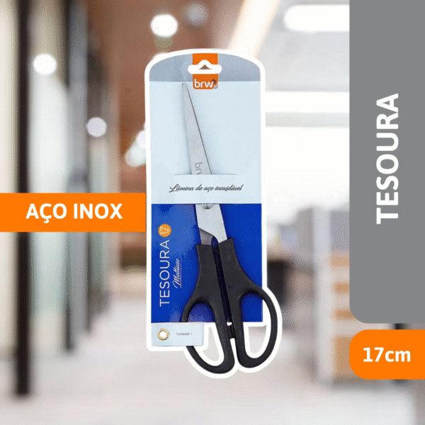 Tesoura De Aço Inox 17cm - BRW - Imagem 2