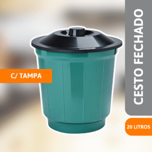 Cesto Fechado C/ Tampa 20 Litros - ARQPLAST