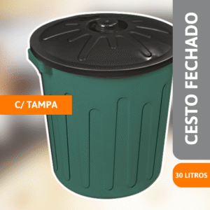 Cesto Fechado C/ Tampa 30 Litros CF30 - ARQPLAST