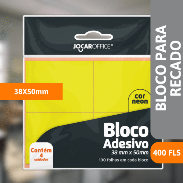 Bloco Para Recado Adesivo 38X50 4 Blocos - LEONORA - Imagem 2