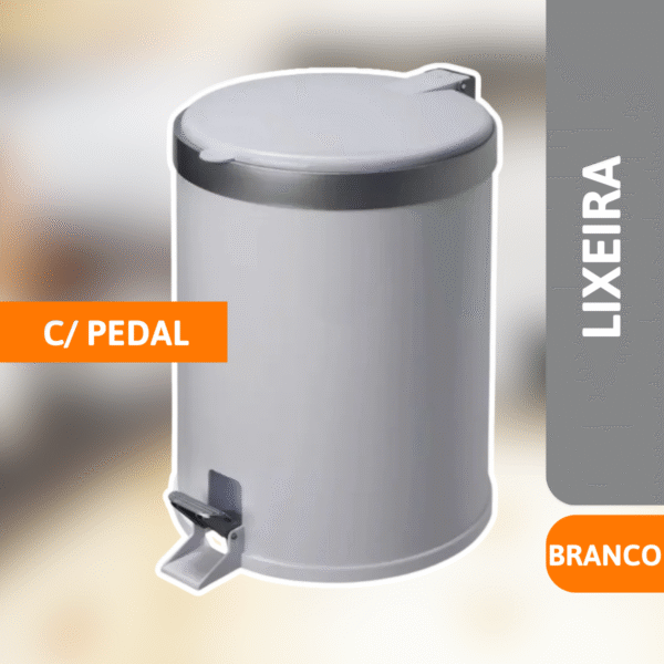 Lixeira Com Pedal 5 Litros Branca - VIEL - Imagem 2