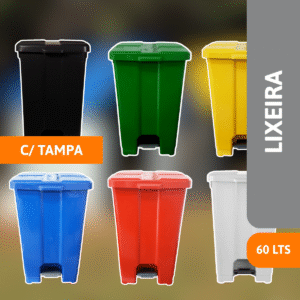 Lixeira Quadrado C/ Pedal 60 Litros - JSN