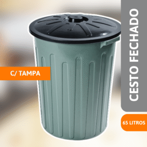 Cesto Fechado C/ Tampa 65 Litros CF65 - ARQPLAST