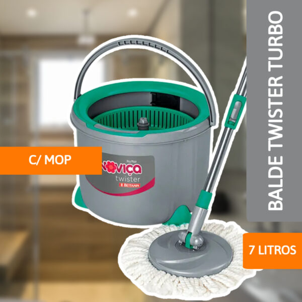 Balde Twister Turbo C/ Mop 7L - BETTANIN - Imagem 2