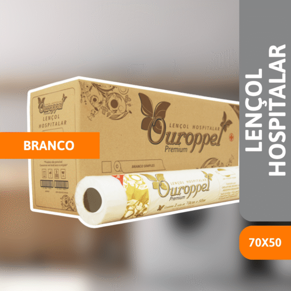 Lençol Hopitalar Branco 70cm X 50M - OUROPPEL - Imagem 2
