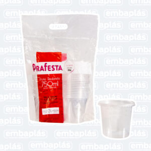Pote Redondo 750ML Pct C/ 24 Un - PRAFESTA