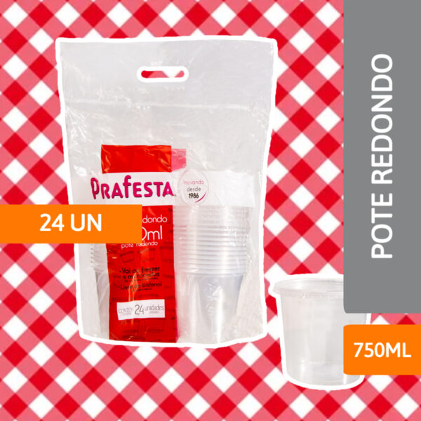 Pote Redondo 750ML Pct C/ 24 Un - PRAFESTA - Imagem 2