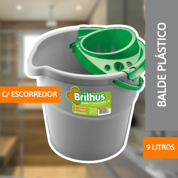 Balde Brilhus C/ Escorredor 9L - BETTANIN - Imagem 2