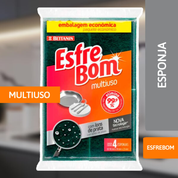 Esponja Para Louça Esfrebom 4 Unidades - BETTANIN - Imagem 2