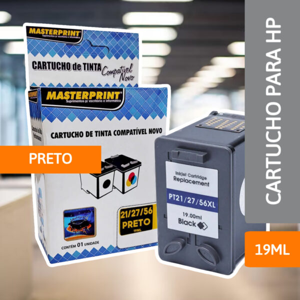 Cartucho Para HP 21/27/56 Preto - MASTERPRINT - Imagem 2