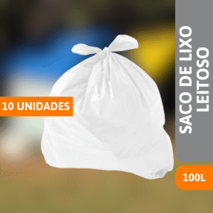 Saco De Lixo 100 Litros C/ 10 Un Leitoso - PLASTJAL