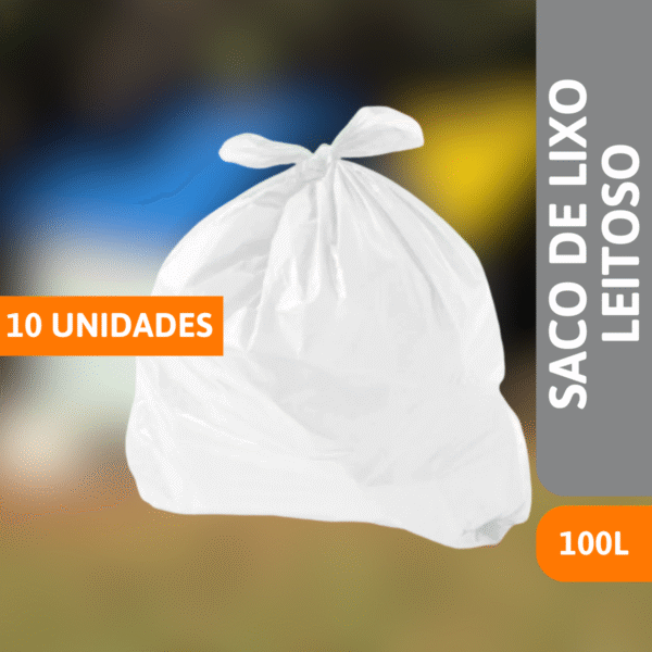 Saco De Lixo 100 Litros C/ 10 Un Leitoso - PLASTJAL - Imagem 2
