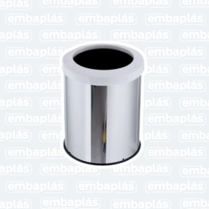Cesto P/ Lixo Inox C/Aro Plástico Branco 15 Litros - VIEL
