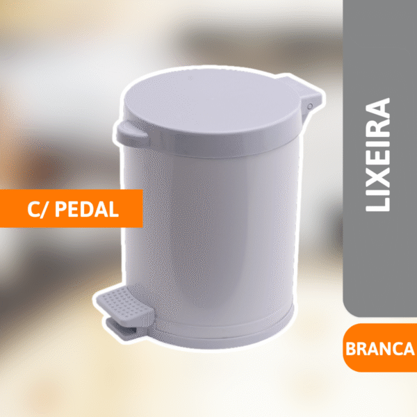 Lixeira Com Pedal 4,5 Litros Branca - VIEL - Imagem 2