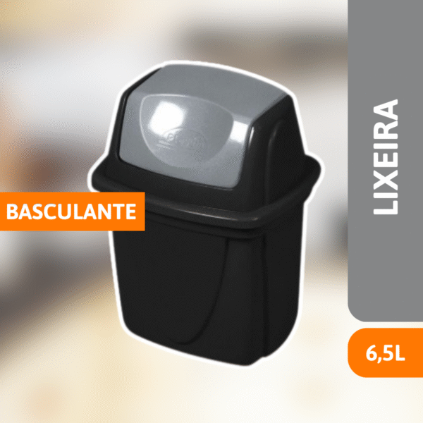 Lixeira P/ Pia Basculante Black 6,5 Litros - PLASÚTIL - Imagem 2