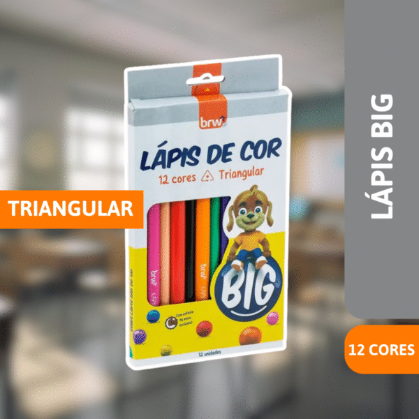 Lápis De Cor Triangular C/12 Cores - Big - BRW - Imagem 2
