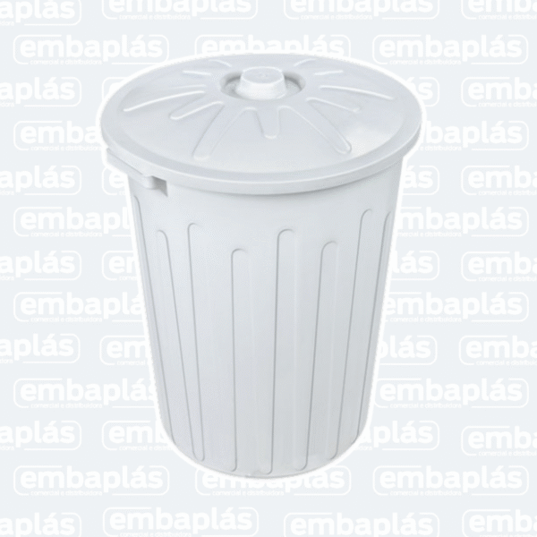 Cesto Fechado C/ Tampa 65 Litros Branca - ARQPLAST