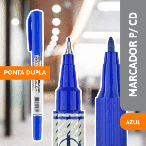 Marcador P/ CD/ Retroprojetor Ponta Dupla Azul - BRW