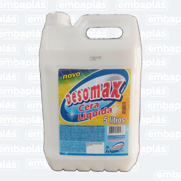 Cera Líquida Auto Brilho Incolor 5L- DESOMAX