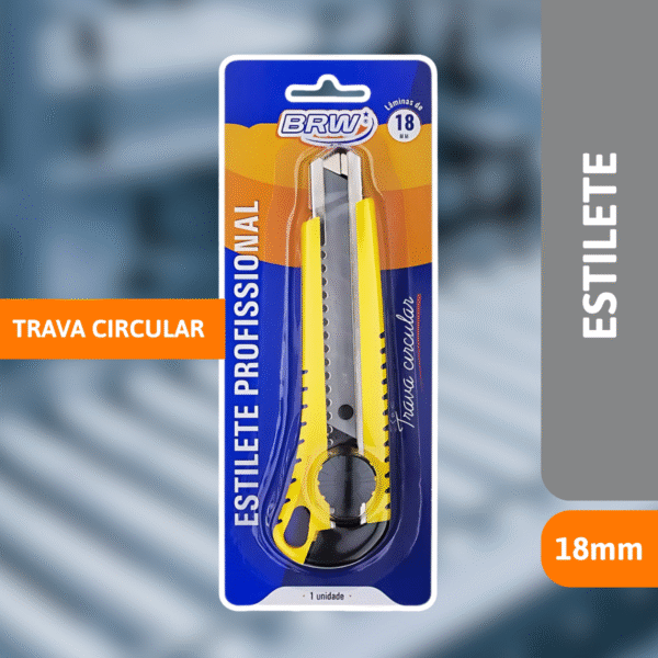 Estilete 18mm Profissional C/ Trava Giratória - BRW - Imagem 2