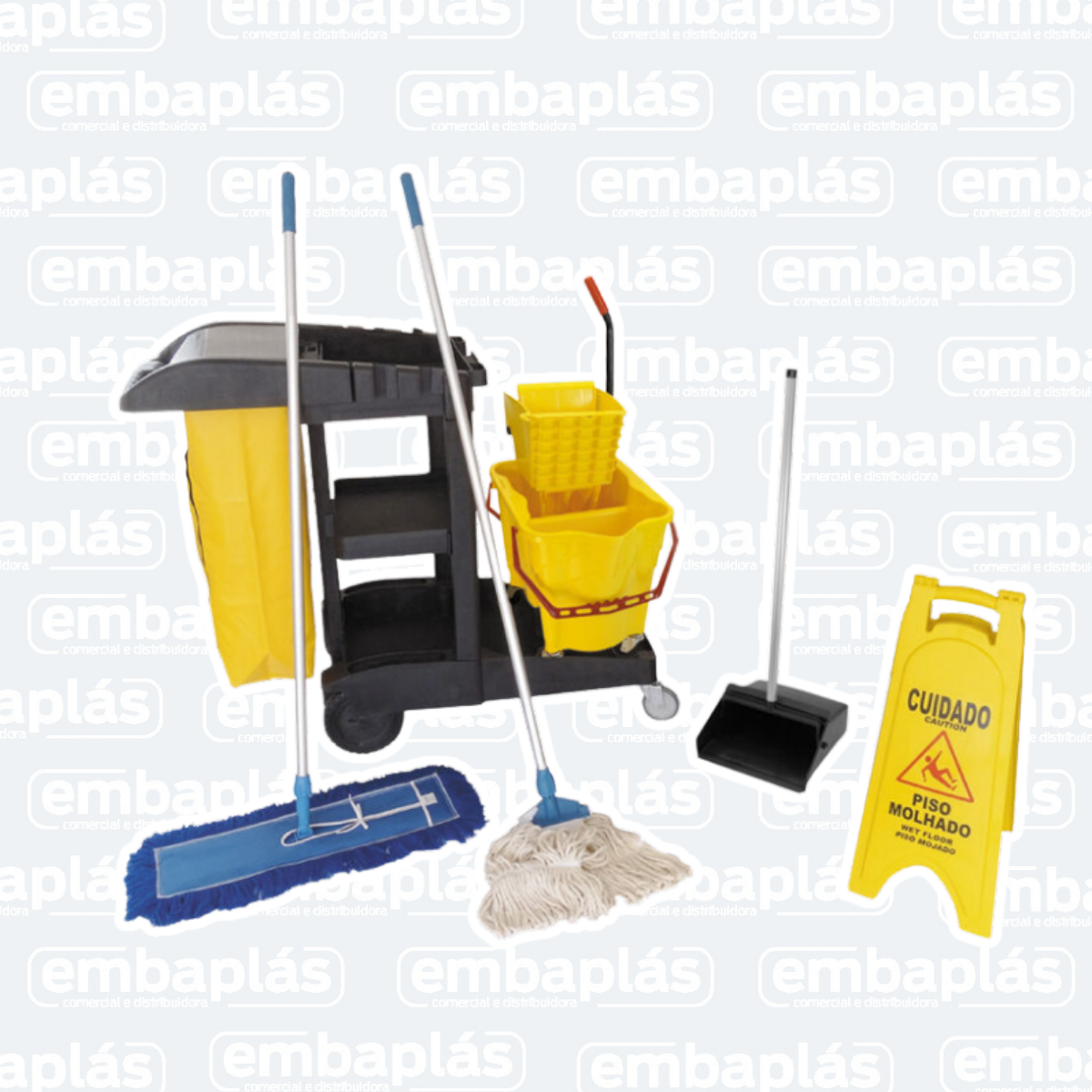 Carrinho Funcional P/ Limpeza Kit Completo - JSN