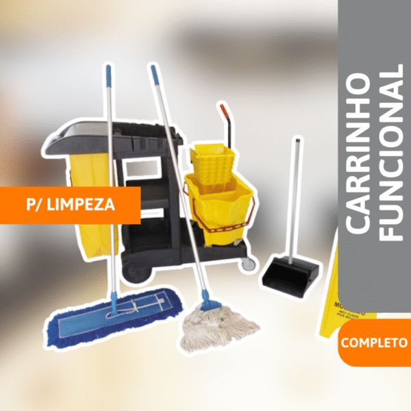 Carrinho Funcional P/ Limpeza Kit Completo - JSN - Imagem 2