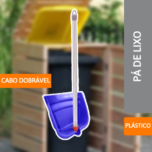 Pá De Lixo Plástico Com Cabo Longo Dobrável - GUIRADO - Imagem 2