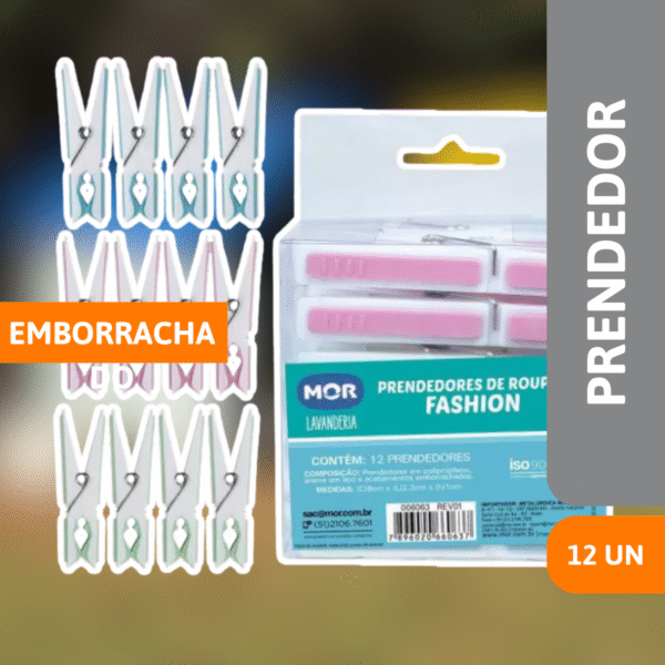 Prendedor Emborrachado Fashion C/12 Un - MOR - Imagem 2