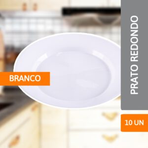 Prato Redondo Grande Branco 10 Un - PRAFESTA