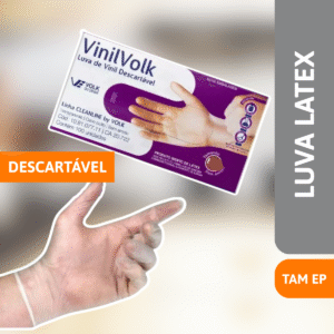 Luva De Vinil Descartável Tamanho EP CX C/ 100 Un - VOLK