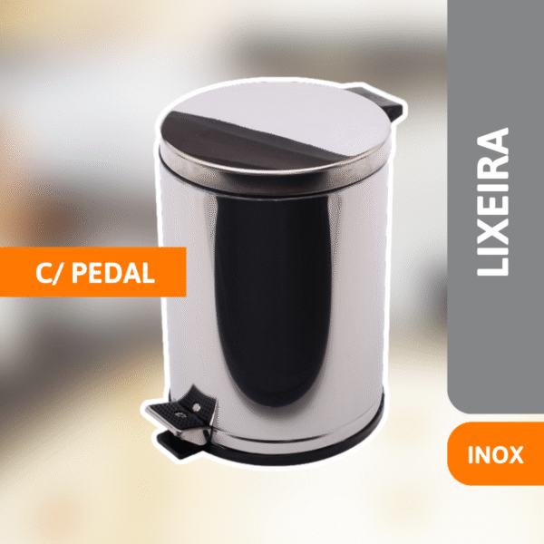 Lixeira Com Pedal 10,5 Litros Inox - VIEL - Imagem 2