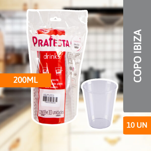 Copo Ibiza 200ML Pct C/ 10 Un - PRAFESTA - Imagem 2