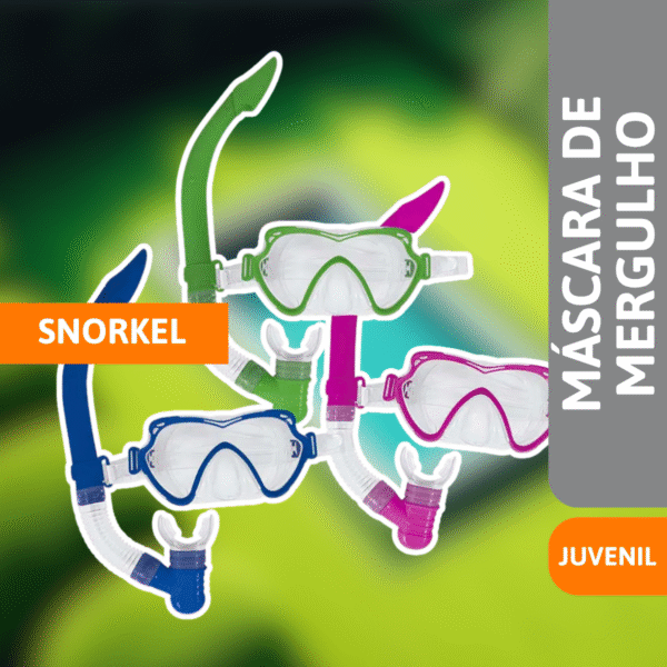 Máscara De Mergulho E Snorkel Juvenil - MOR - Imagem 2