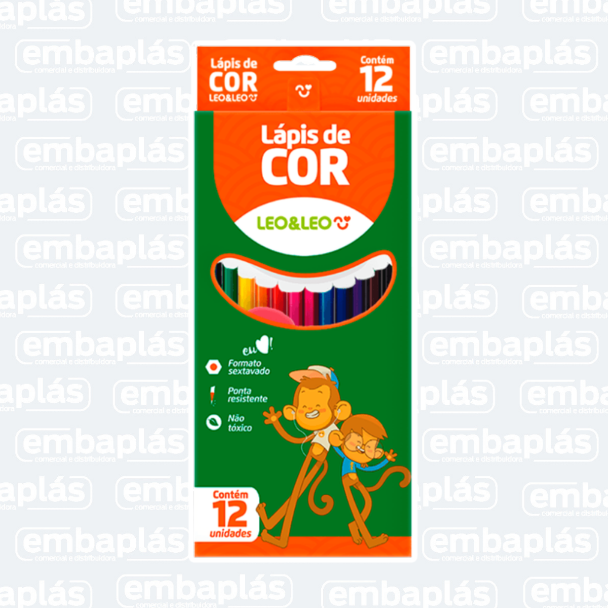 Lápis De Cor Sextavado C/ 12 Cores - LEONORA