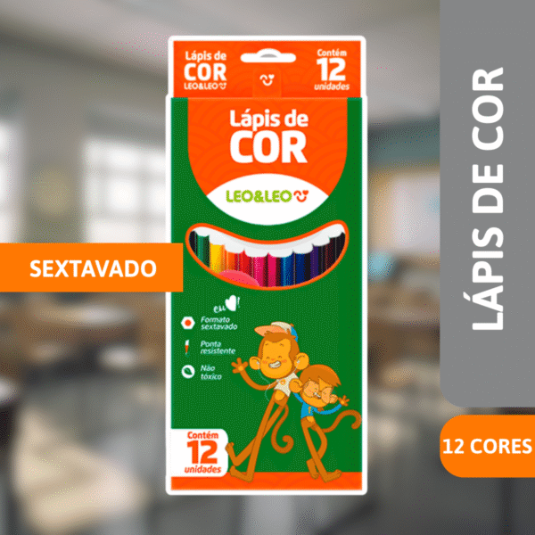 Lápis De Cor Sextavado C/ 12 Cores - LEONORA - Imagem 2