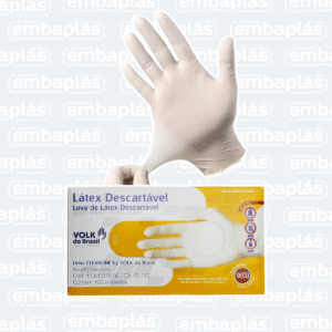 Luva De Latex Descartável Tamanho M CX C/ 100 Un - VOLK