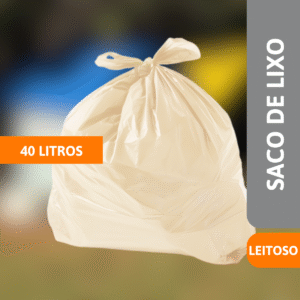 Saco De Lixo 40 Litros C/ 10 Un Leitoso - PLASTJAL