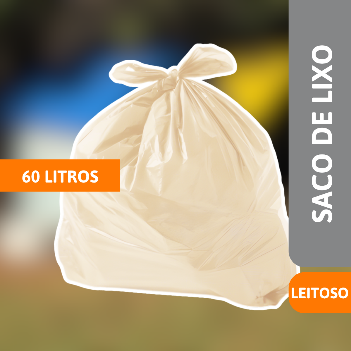 Saco De Lixo 60 Litros C/ 100 Un Leitoso - PLASTJAL - Imagem 2