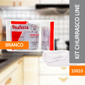 Kit Churrasco Line 10 X 10 Branco - PRAFESTA